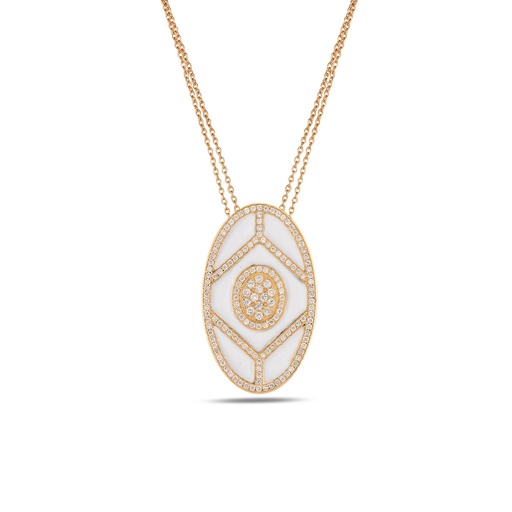 [RG.SHIELD] Rose Gold Shield Pendant - White Enamel