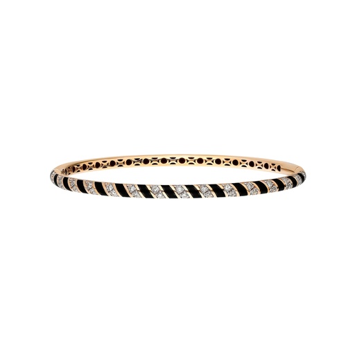 [RG.TORNADO] Rose Gold Tornado Bracelet - Black Enamel