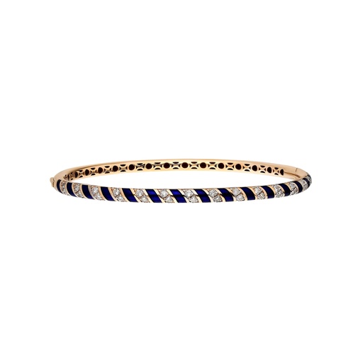 [RG.TORNADO] Rose Gold Tornado Bracelet - Blue Enamel
