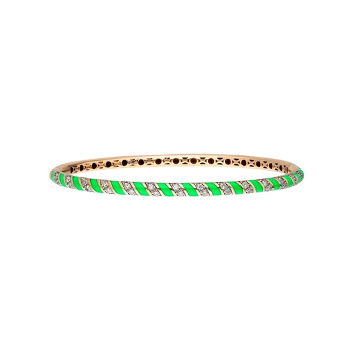 [RG.TORNADO] Rose Gold Tornado Bracelet - Neon Green Enamel