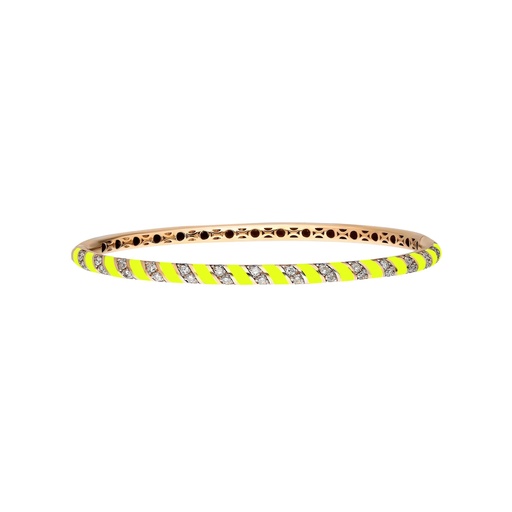[RG.TORNADO] Rose Gold Tornado Bracelet - Neon Yellow Enamel