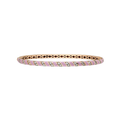 [RG.TORNADO] Rose Gold Tornado Bracelets - Baby Pink Enamel