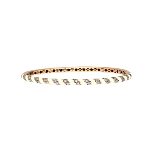 [RG.TORNADO] Rose Gold Tornado Bracelets - White Enamel