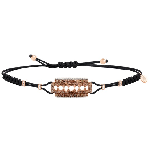 [B605DB#485] Rose Gold & Brown Diamonds Blade Bracelet