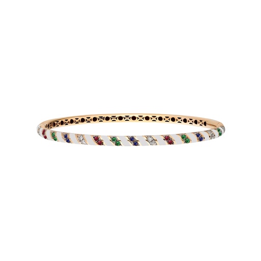 [RG.TORNADO] Rose Gold Tornado Multicolor Bracelet - White Enamel