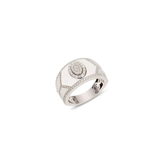 Shield Colorless Ring - White Gold