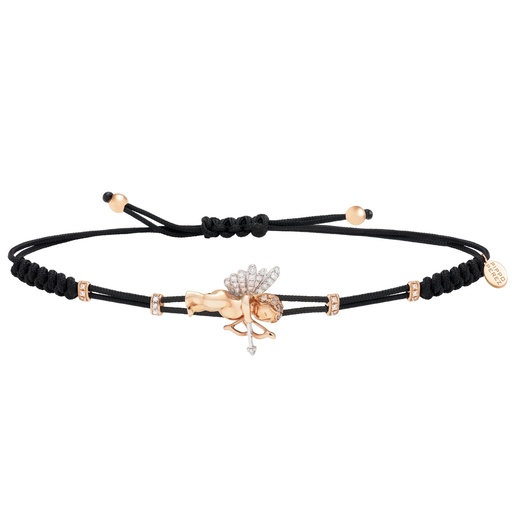 [B631R#489] Rose Gold & White Diamonds Cupid Bracelet