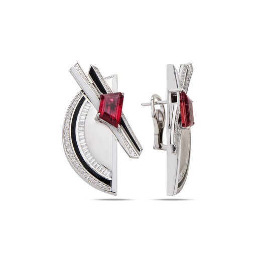 [WG.AL23LR01WC] White Gold Limited Edition Alis Axis Earrings with Tourmaline