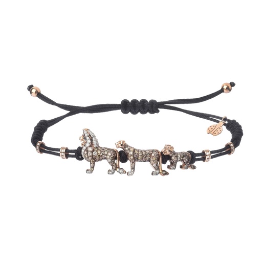 [B187DDB3#490] Rose Gold 3 Lions Bracelet