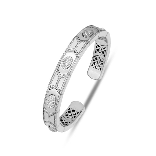[WG.SL1101WB] White Gold Shield Colorless Bracelet - White Gold