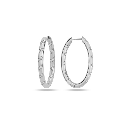 [WG.trn-beyaz] White Gold Tornado Mini Hoops Colorless Edition - White Gold