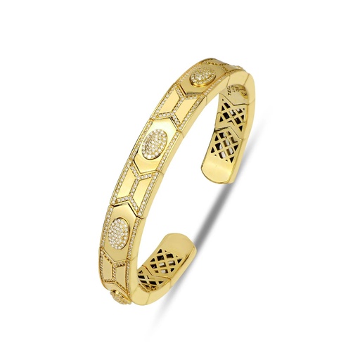 [YG.SL1101YB] Yellow Gold Shield Colorless Bracelet - Yellow Gold
