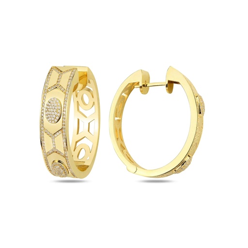 [YG.SL1101YC] Yellow Gold Shield Colorless Maxi Hoops Yellow Gold