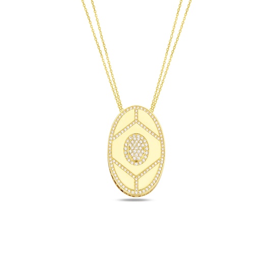 [YG.SHMNSZ-Y] Yellow Gold Shield Colorless Pendant - Yellow Gold