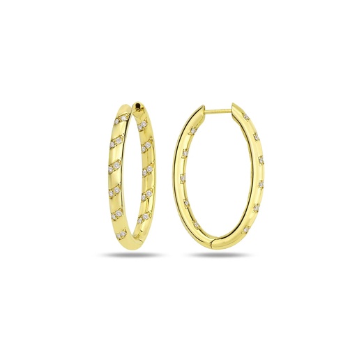 [YG.trn-sari] Yellow Gold Tornado Mini Hoops Colorless Edition - Yellow Gold