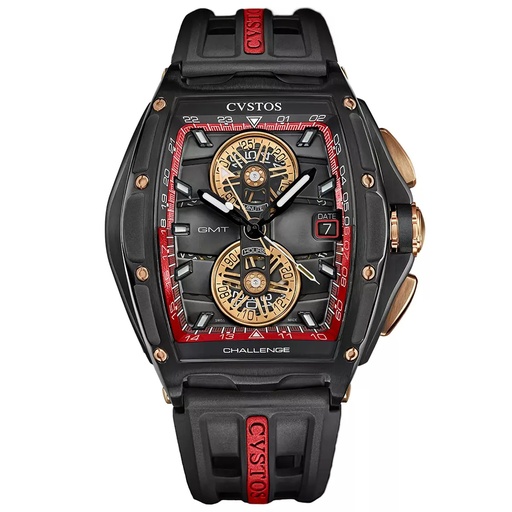 [B01110.4502002] Chrono GMT Black Steel/Red Dial - 45mm