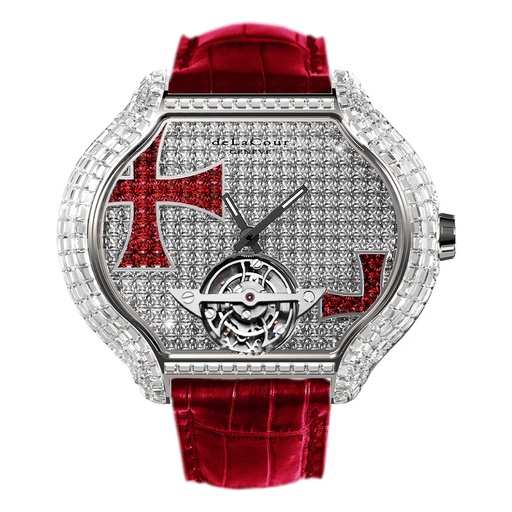 [WAWG2610-0120T] City Cross Ruby White Gold Watch