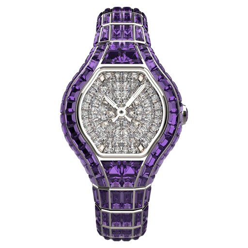 [WAWG2630-0195] City Glamour Amethyste White Gold Watch