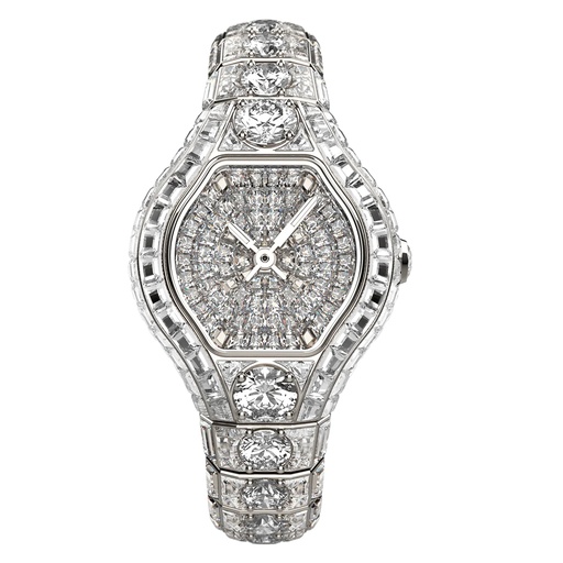 [WAWG2632-0110] City Glamour Diamond & Diamond Center White Gold Watch