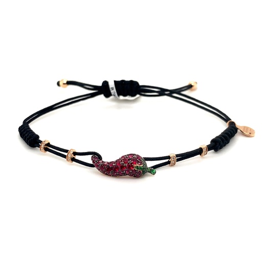 [B820RU.M#511] Rose Gold Medium Red Pepper Cord Bracelet