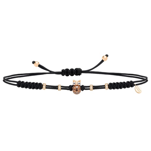 [B114DB.S#515] Rose Gold Owl Cord Bracelet