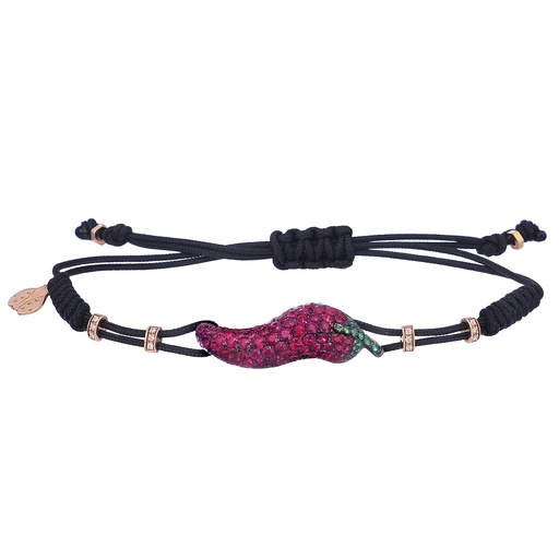 [B820RU#520] Rose Gold Red Pepper Cord Bracelet