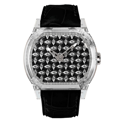 [WASC3602-1091] Reflect Harlequin Black & White Sapphire Watch