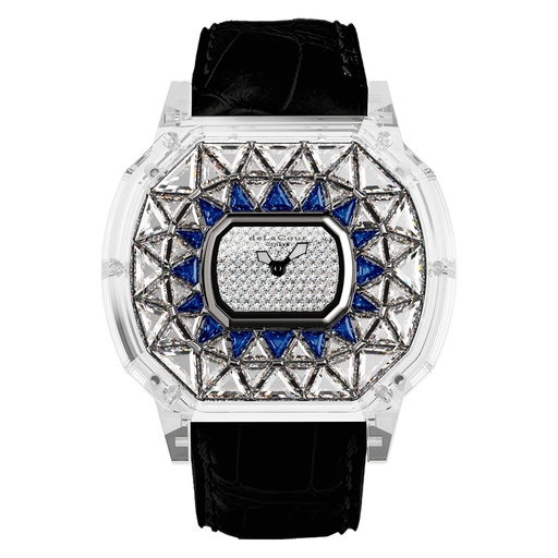 [WASC3762-1050] Reflect Tetra White & Blue Sapphire Watch