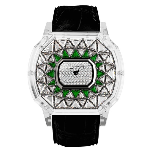 [WASC3762-1060] Reflect Tetra White & Green Sapphire Watch