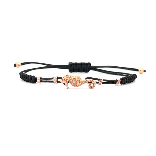 [B200RDB.M#526] Rose Gold Seahorse Bracelet Medium