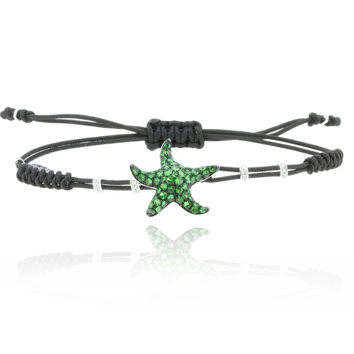 [B160GV#538] Star Bracelet Green Garnet
