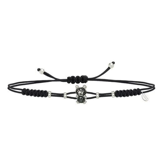 [B727DN#540] Teddy Bear White Gold & Diamond Bracelet