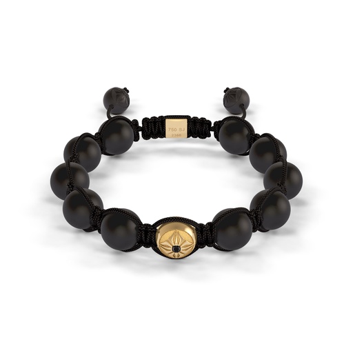 [D237948] Shamballa Jewels Yellow Gold Diamond 10mm Braided Bead Bracelet