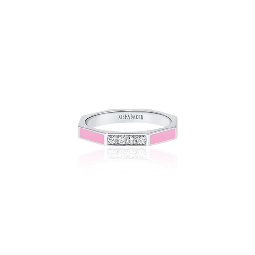 [OC014] Fingers Crossed Pink White Gold Ring