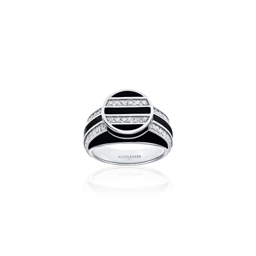 [SD010] Signet Dreams Deco White Gold Pinky Ring