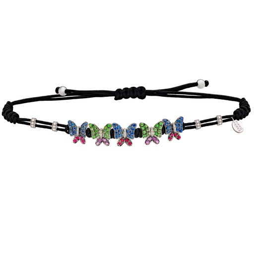 [B627ZBGV.S5#564] White Gold 5 Butterfly Mix Bracelet