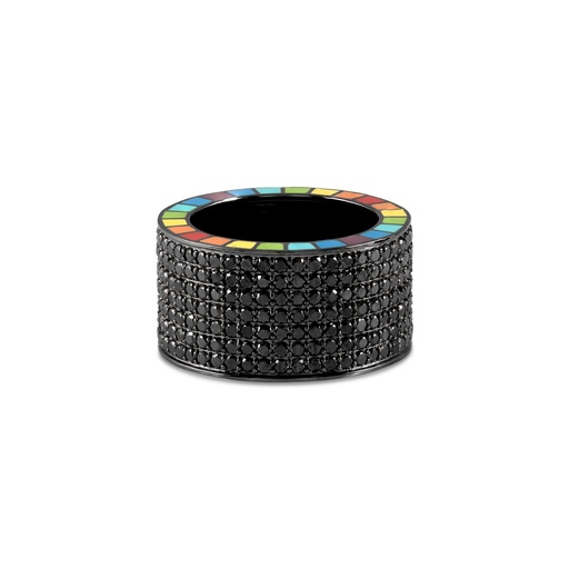 [ME011] Me Wide Black Diamond Ring