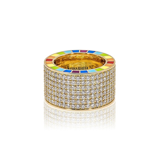 [ME012] Me Wide Yellow Gold Diamond Ring