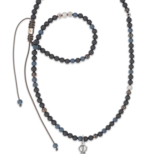 [D232683] Autumn/Winter Shamballa Necklace with Laughing Skull Phurpa Pendant