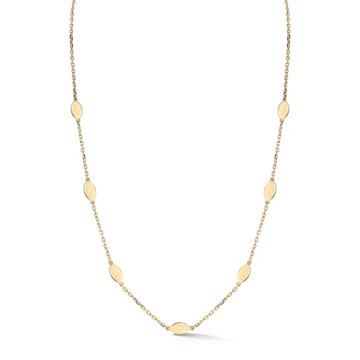 [CNAVC2] Yellow Gold Navette Chain Necklace