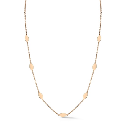 [CNAVC3] Rose Gold Navette Chain Necklace
