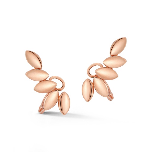 [O5NAV3] Rose Gold Five Navette Polished Ear Climbers