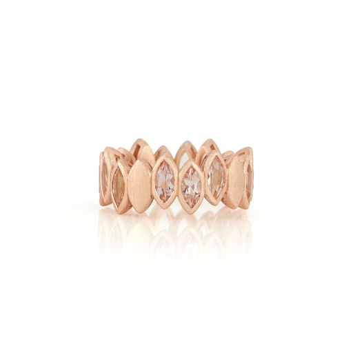 [ANAV3M] Rose Gold Navette Ring Pink Sapphire