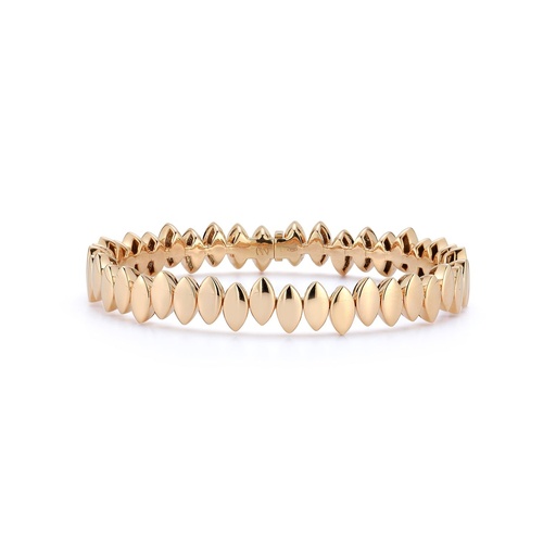 [BNAV3] Rose Gold Flexible Plain Gold Navette Bangle