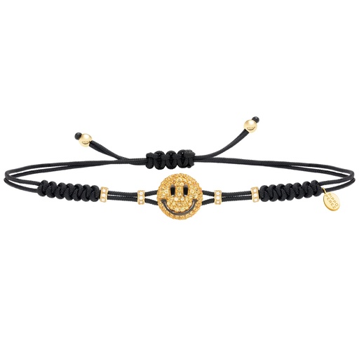 [B673ZG#597] Yellow Gold & Sapphire Smile Bracelet