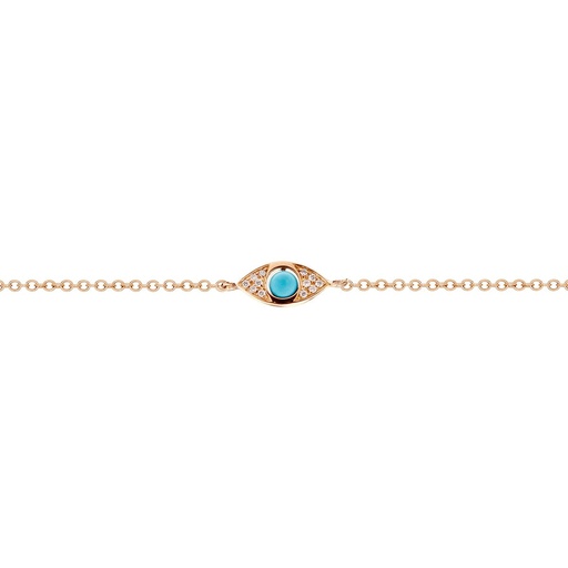 [BBR13] Rose Gold Single Eye Double Side Diamond Bracelet Turquoise