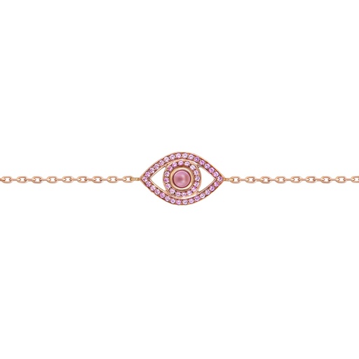 [BME3ZR] Rose Gold Mini Eye Bracelet single chain Pink Sapphire