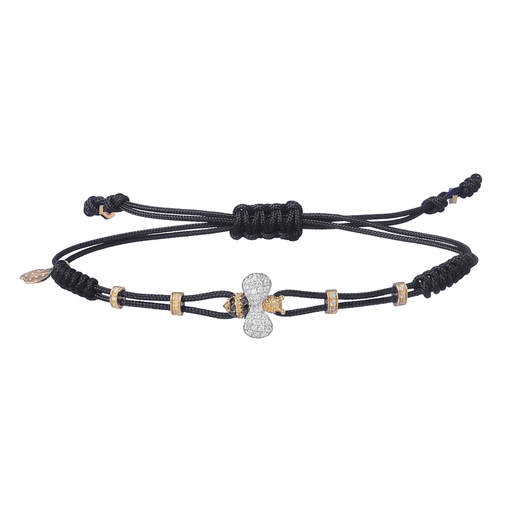 [B118ZGDN.S#602] Yellow Gold Small Bee Cord Bracelet