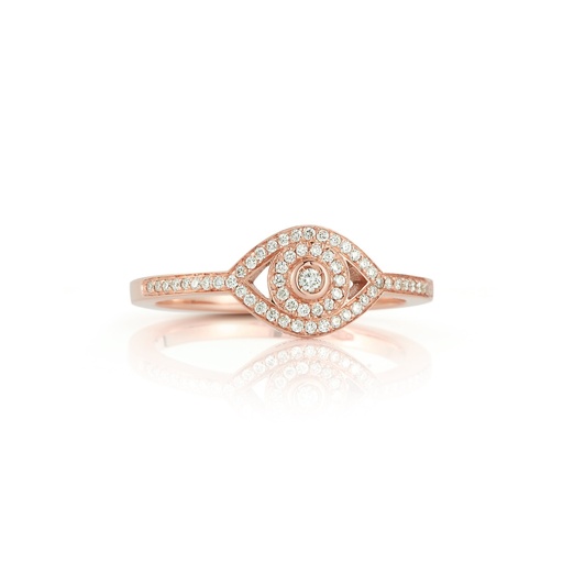 [AMEN3BR] Rose Gold Little Eye Ring in White Diamonds