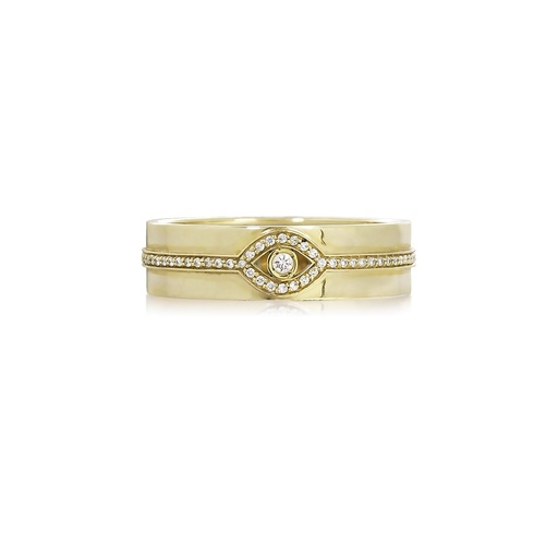 [A1F2BR] Yellow Gold Single Diamond Band White Diamond